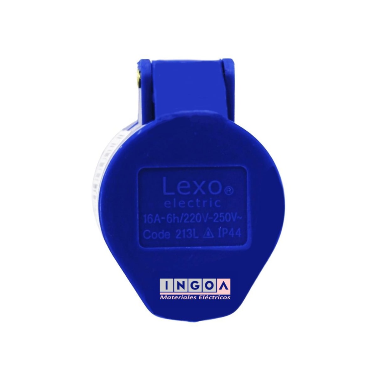 Enchufe Ind. Hembra Volante 2P+T 16A 220V IP44 - Lexo - Vista 2