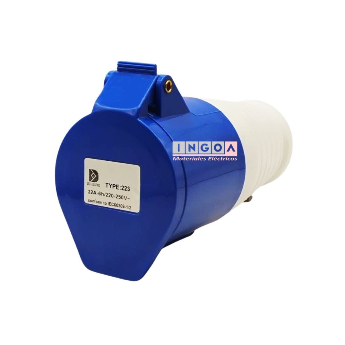 Enchufe Ind. Hembra Volante 2P+T 32A 220V IP44 - Vista 2