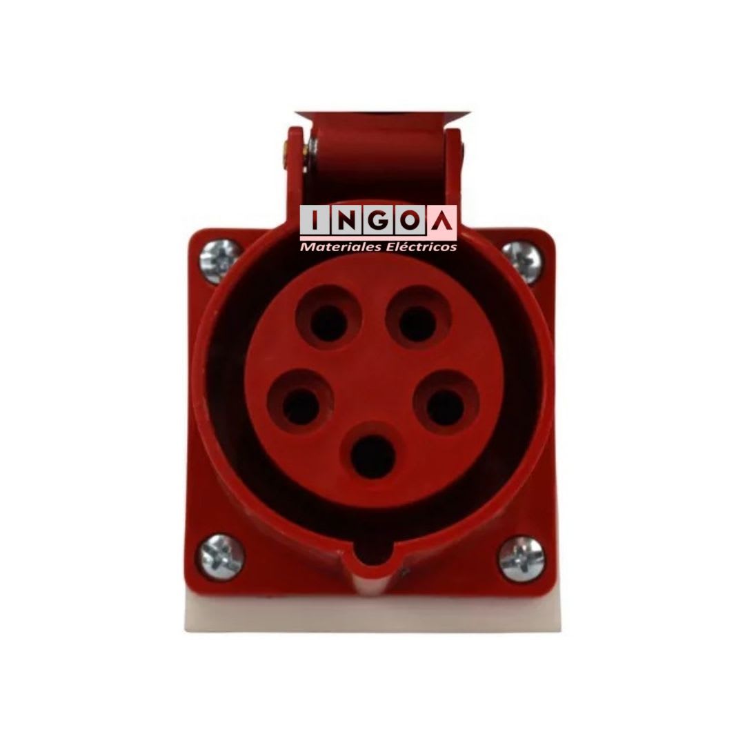 Enchufe Ind. Hembra Sobrepuesta 3P+N+T 32A 380V IP44 - Lexo - Vista 3