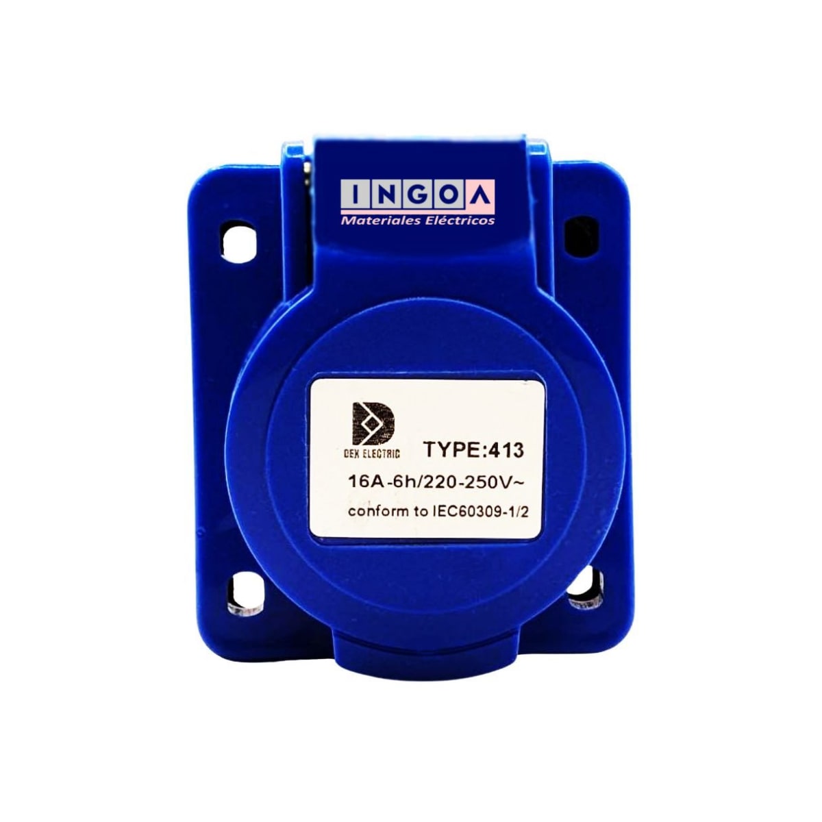 Enchufe Ind. Hembra Embutida 2P+T 16A 220V IP444