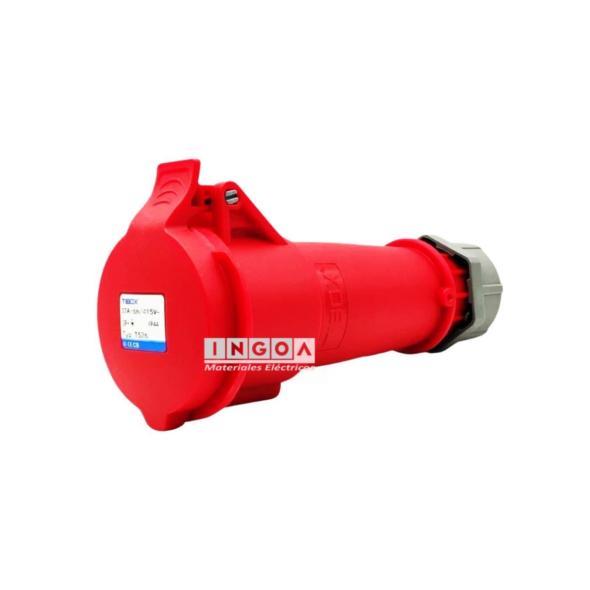 Enchufe Ind. Hembra Volante 3P+T 32A 380V IP44 - Tibox3