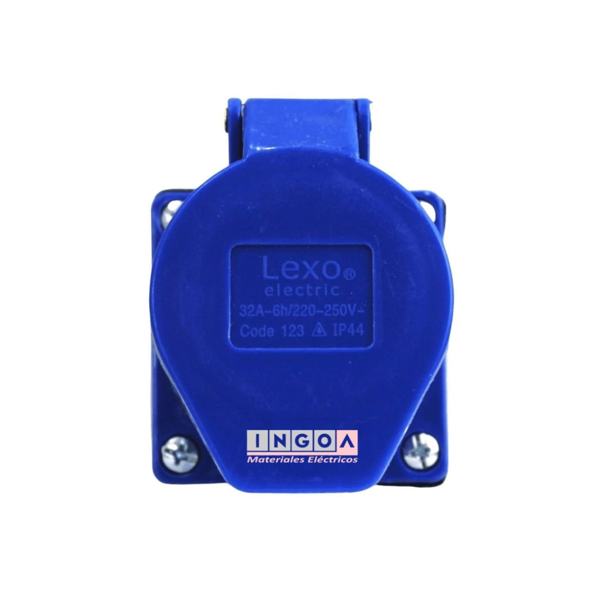 Enchufe Ind. Hembra Sobrepuesta 2P+T 32A 220V IP44 - Lexo - Vista 2