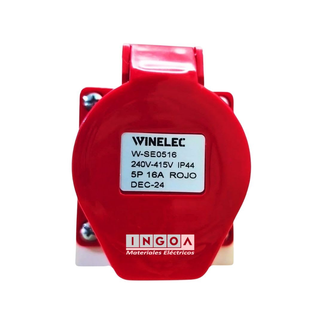 Enchufe Ind. Hembra Sobrepuesta 3P+N+T 16A 380V IP44 - Winelec3