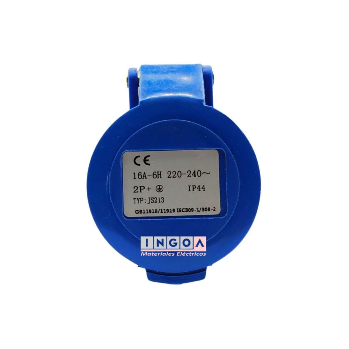 Enchufe Ind. Hembra Volante 2P+T 16A 220V IP44 2