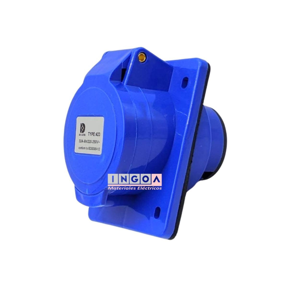 Enchufe Ind. Hembra Embutida 2P+T 32A 220V IP44 - Vista 3