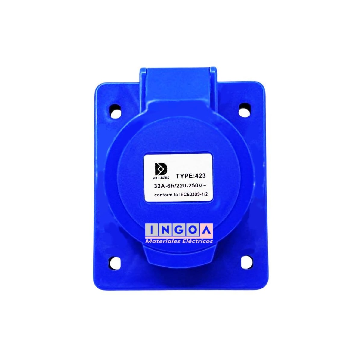 Enchufe Ind. Hembra Embutida 2P+T 32A 220V IP44 - Vista 4
