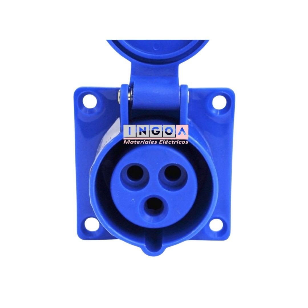 Enchufe Ind. Hembra Embutida 2P+T 32A 220V IP446