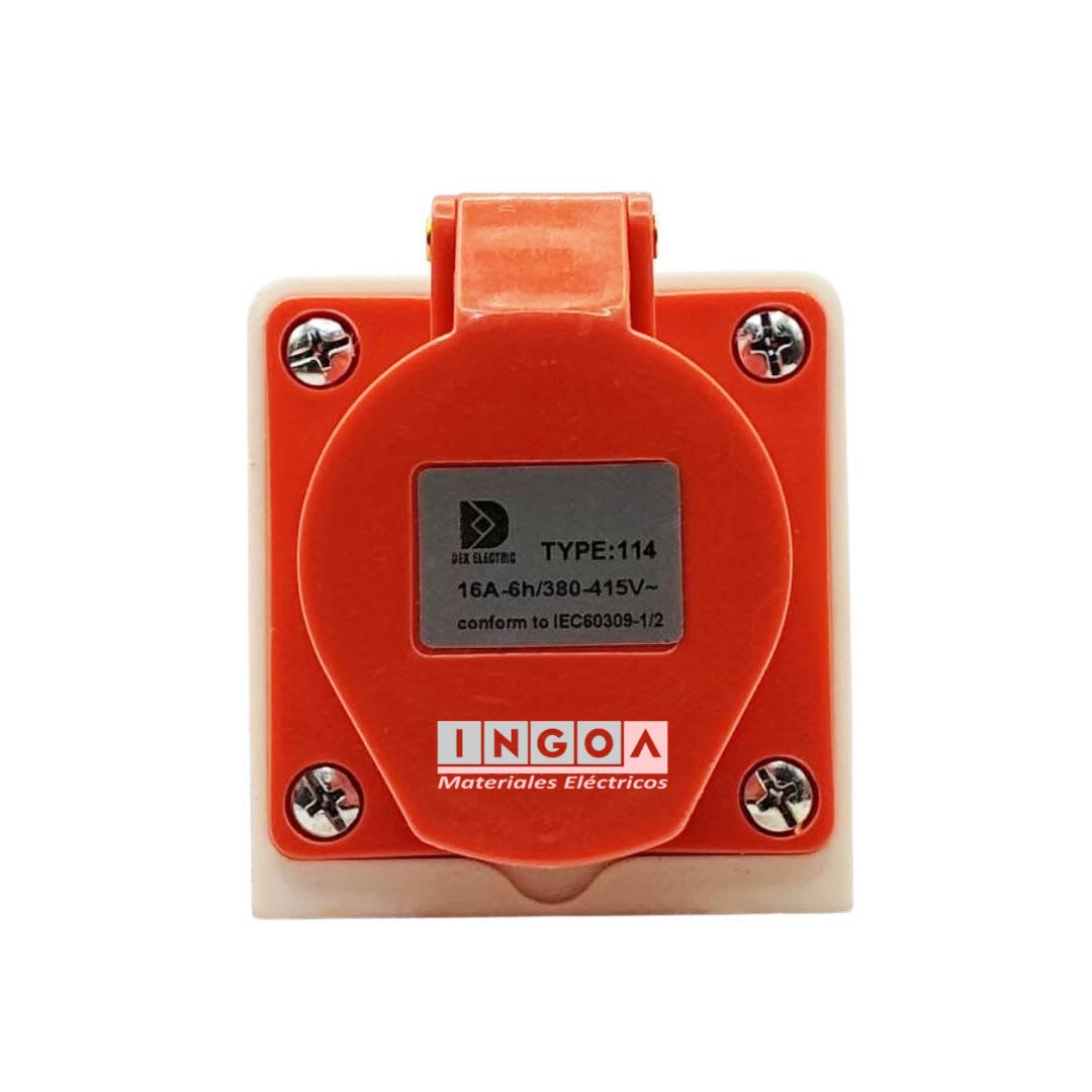 Enchufe Ind. Hembra Sobrepuesta 3P+T 16A 380V IP442