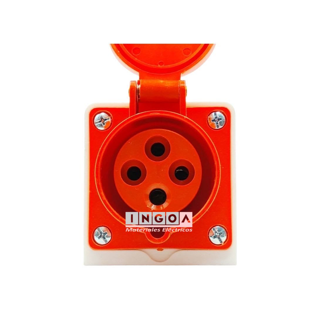 Enchufe Ind. Hembra Sobrepuesta 3P+T 16A 380V IP44 3
