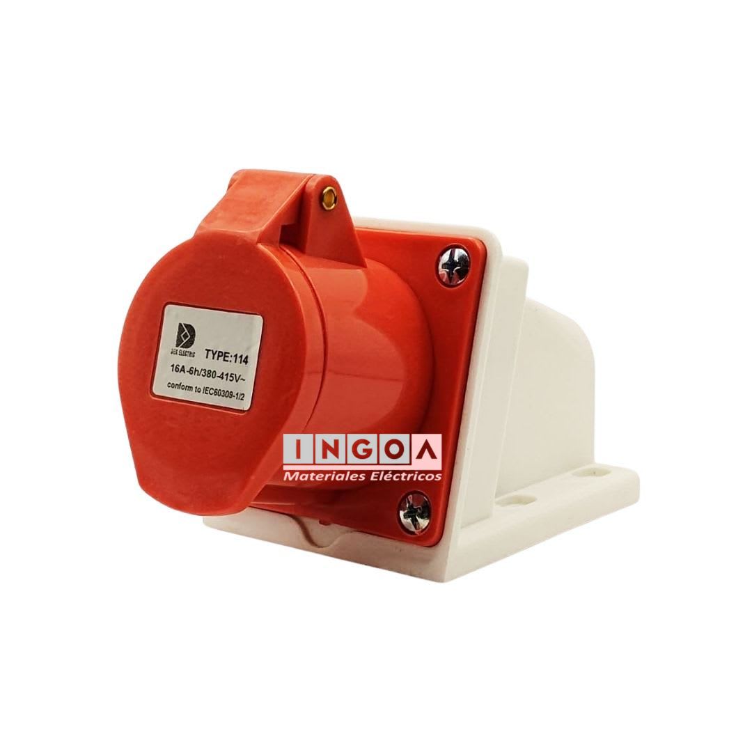 Enchufe Ind. Hembra Sobrepuesta 3P+T 16A 380V IP444