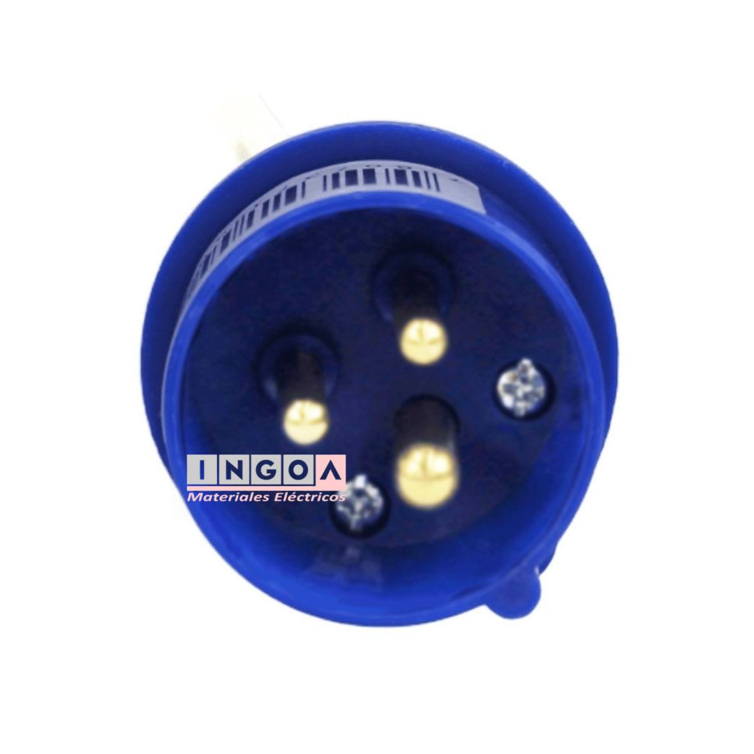 Enchufe Ind. Macho Volante 2P+T 16A 220V IP44 - Lexo2