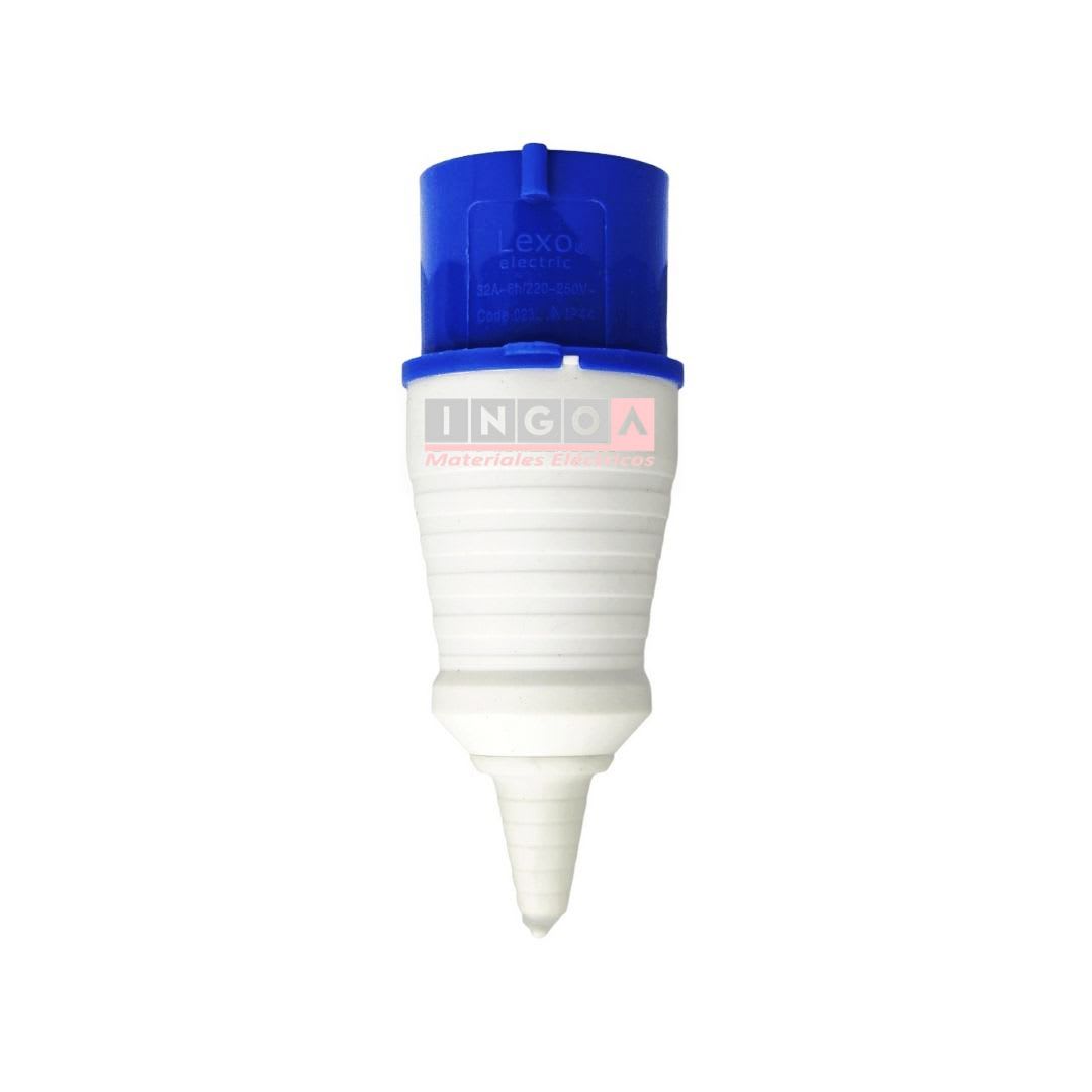 Enchufe Ind. Macho Volante 2P+T 16A 220V IP44 - Lexo3