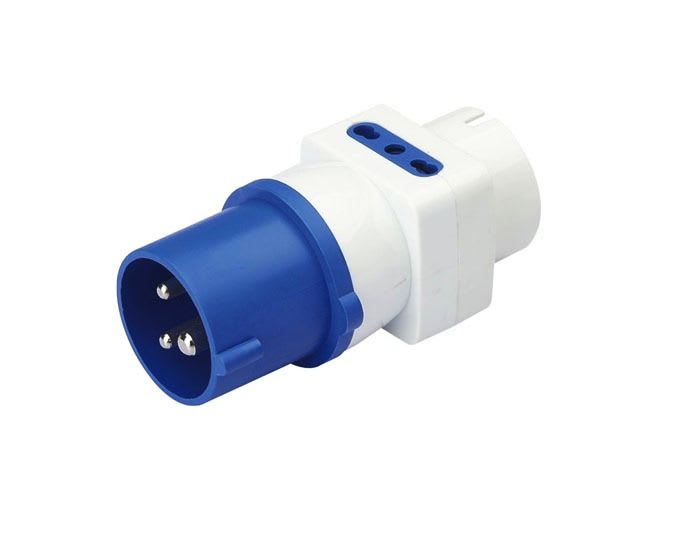 Enchufe Adaptador Industrial a Domiciliario 3 Tomas 2P+T 10/16A 250V Stanford 0