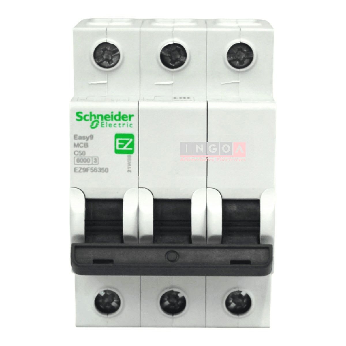 Int. Automatico Schneider EASY9 - 3x50A 6KA C - EZ9F56350 - Vista 2