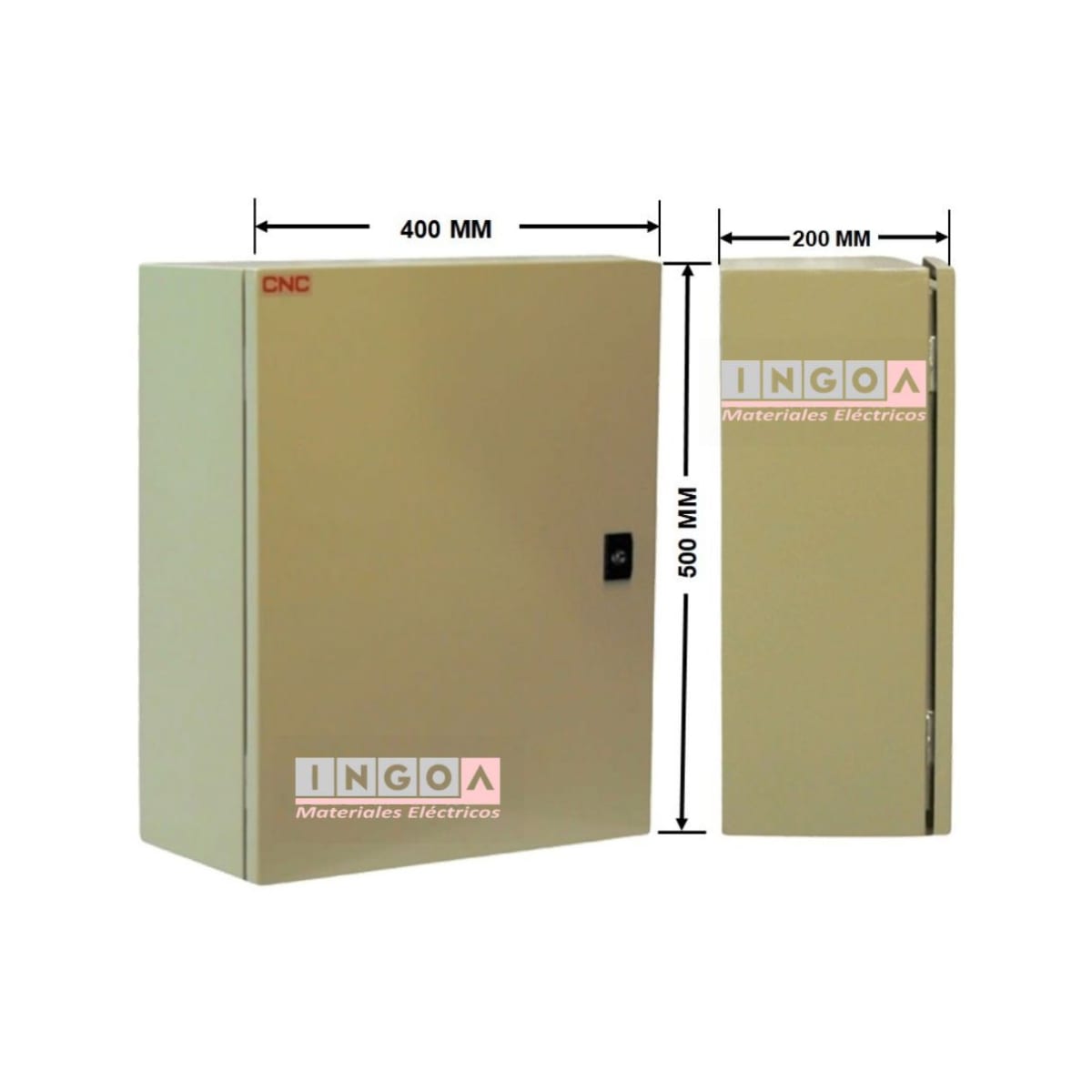 Gabinete Tablero Metalico 500x400x200 C/Chasis 51Mod IP65 Ral 7035 - Vista 8