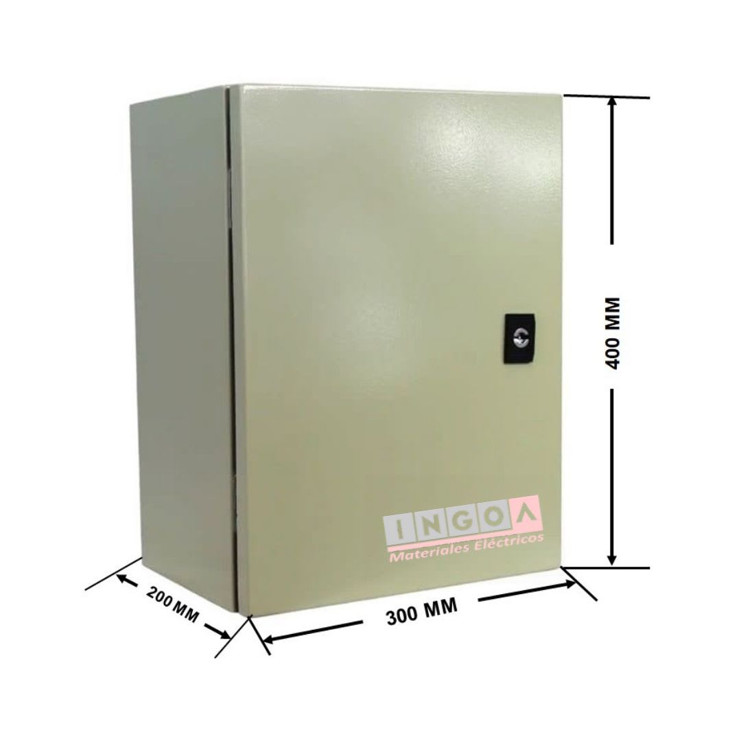 Gabinete Tablero Metalico 400x300x200mm 2 Puertas IP65 Ral 70359