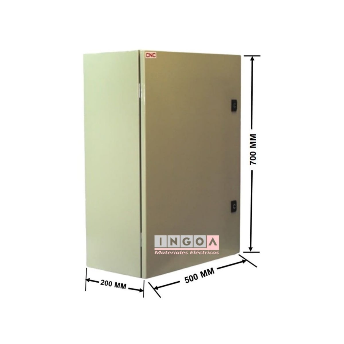 Gabinete Tablero Metalico 700x500x200 C/Chasis 110Mod IP65 Ral 7035 - Vista 7
