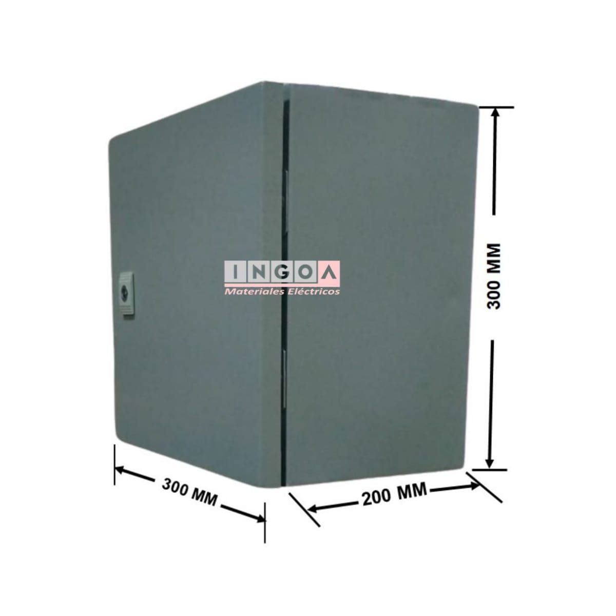 Gabinete Tablero Metalico 300x300x200mm C/Chasis 8Mod IP65 RAL 7032 - Vista 7