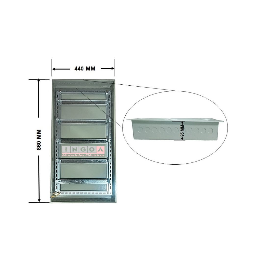 Tablero Metalico Embutido 100 Modulos IP41 Ral70326