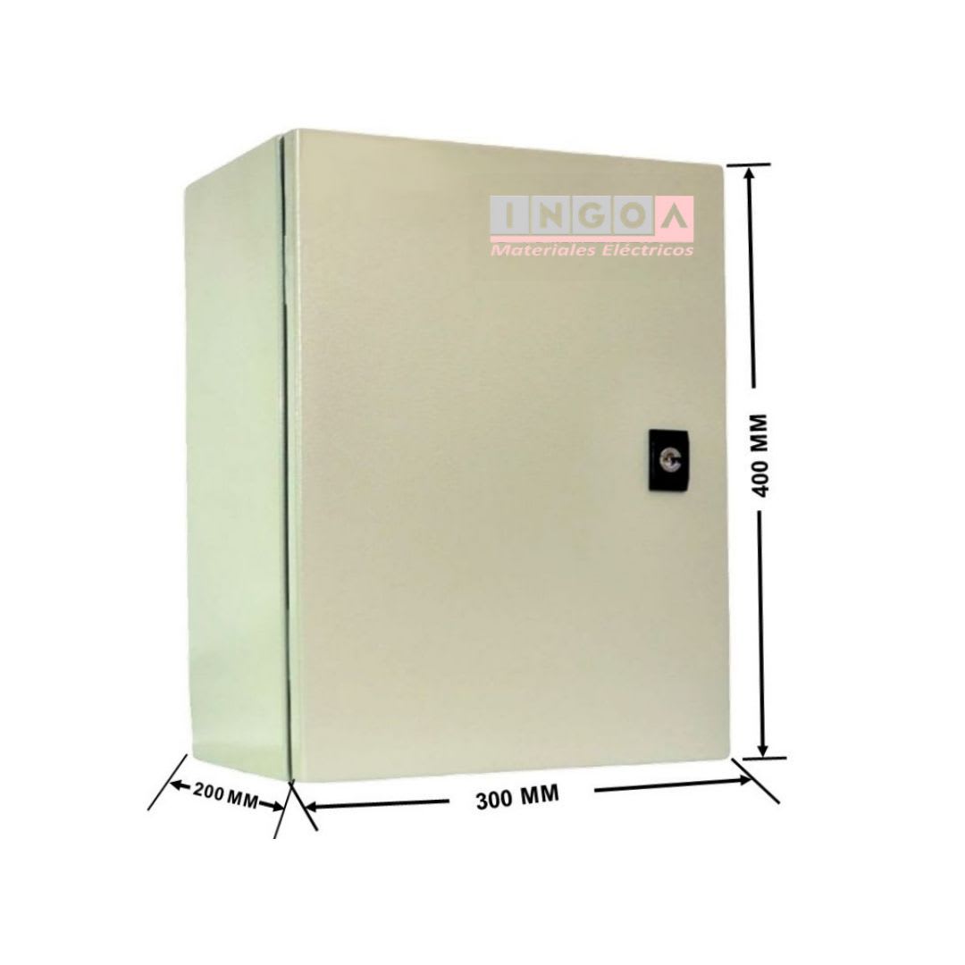 Gabinete Tablero Metalico 400x300x200mm 1 Puerta IP65 Ral 70322