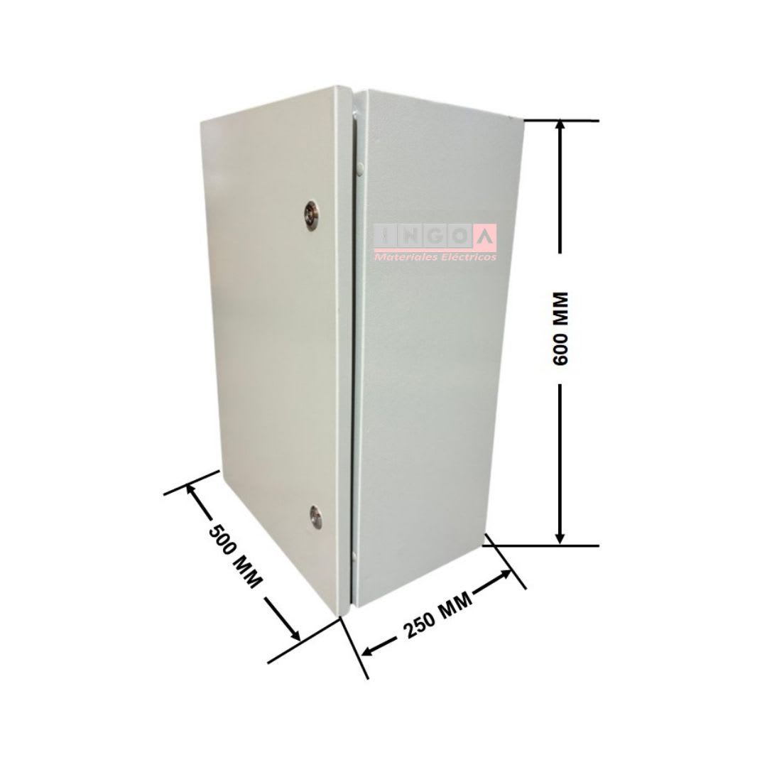 Gabinete Tablero Metalico 600x500x250mm 2 Puertas IP65 Ral 70359