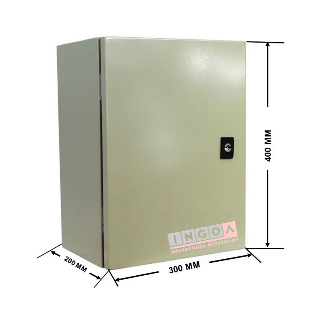 Gabinete Tablero Metalico 400x300x200mm 2 Puertas IP65 Ral 70329