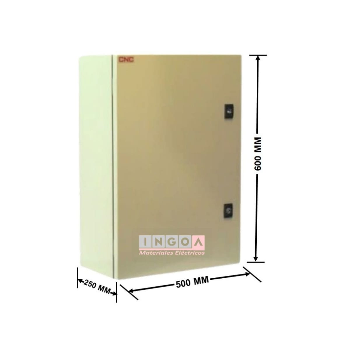 Gabinete Tablero Metalico 600x500x250mm C/Chasis IP65 Ral 7032 - Vista 5