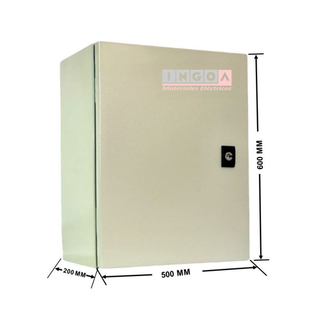 Gabinete Tablero Metalico 600x500x200mm 1 Puerta IP65 Ral 7032 - Vista 2