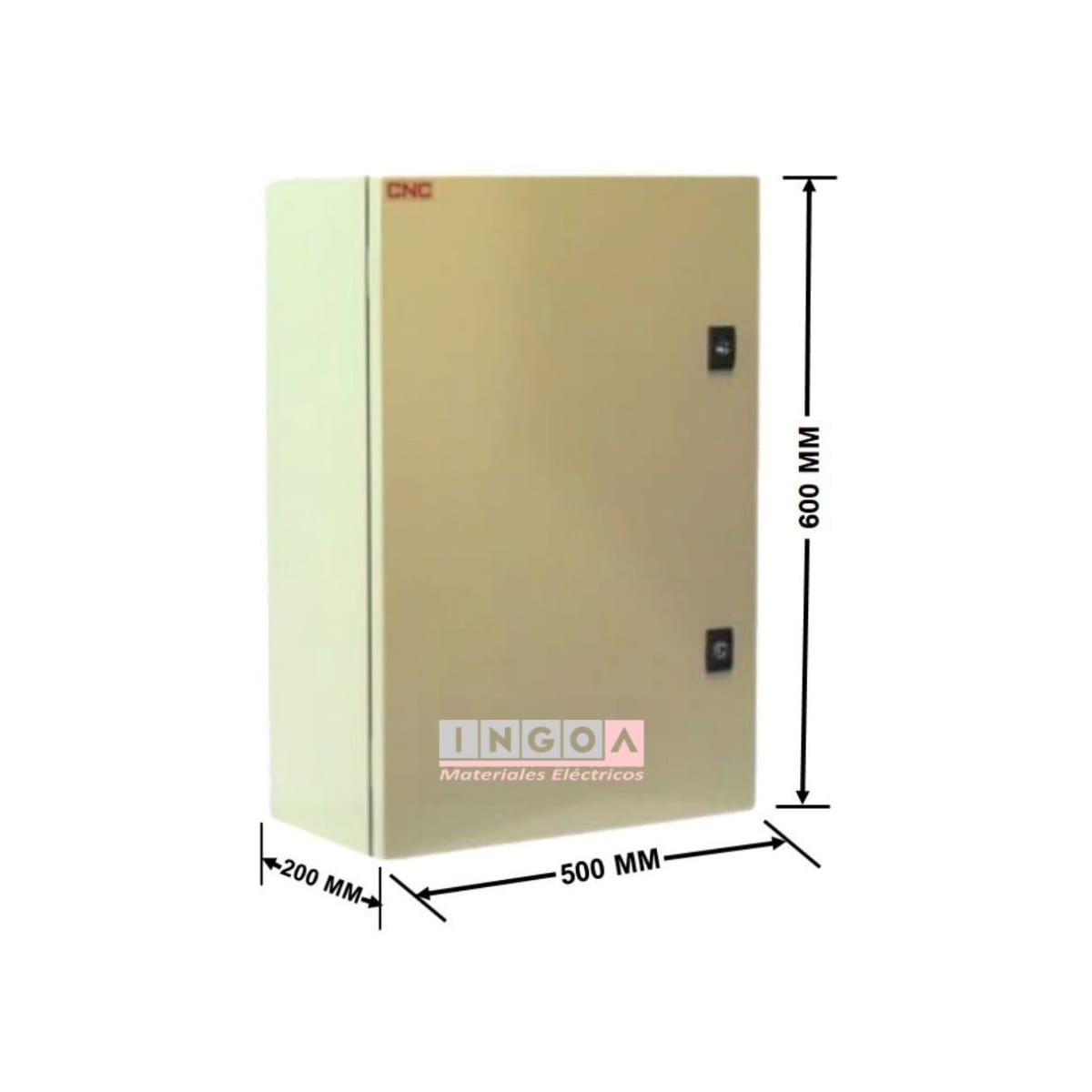 Gabinete Tablero Metalico 600x500x200mm C/Chasis 76Mod IP65 Ral 70325