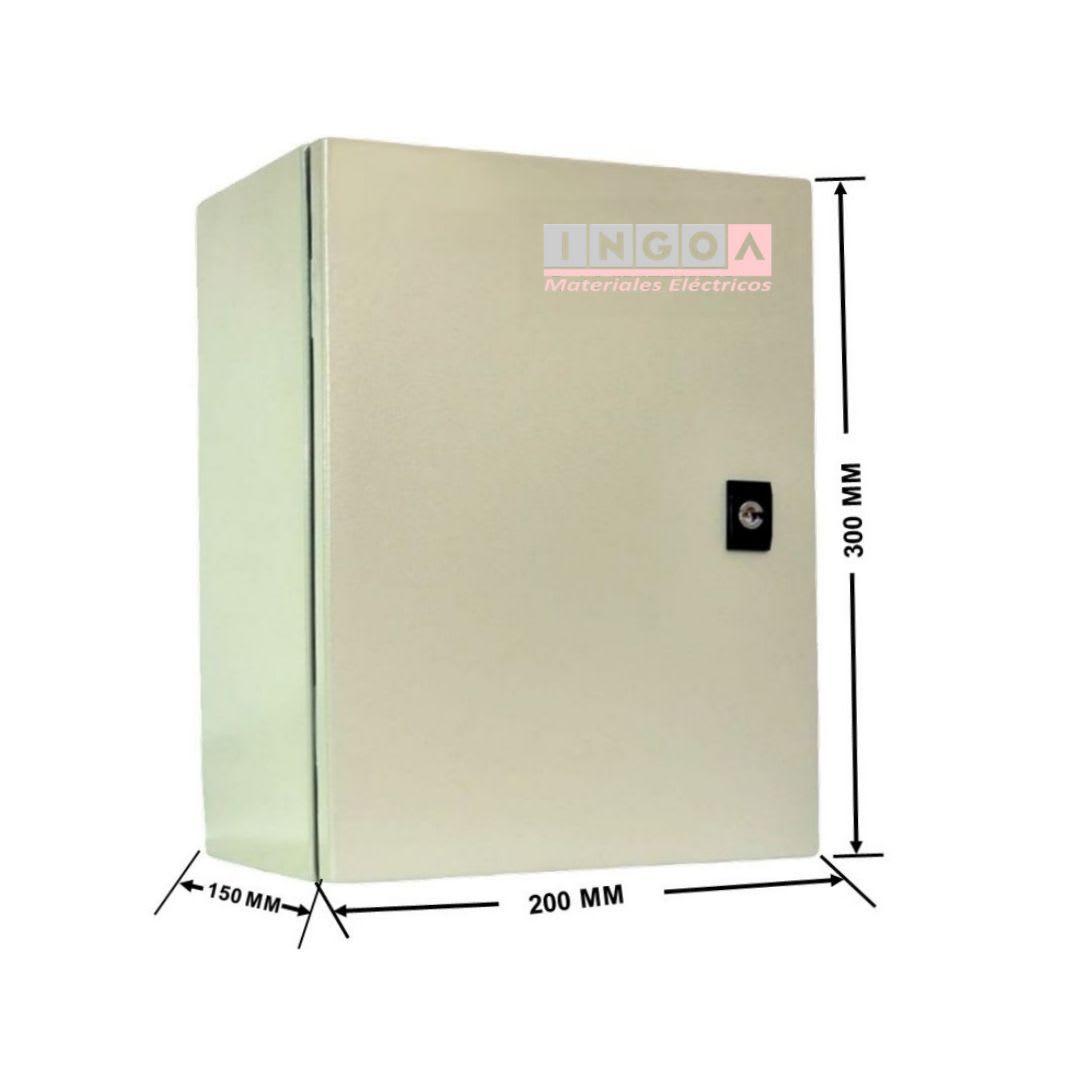 Gabinete Tablero Metalico 300x200x150mm 1 Puerta IP65 Ral 70352