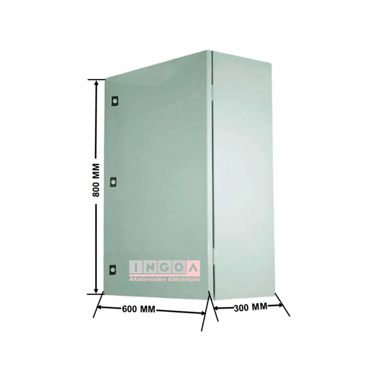 Gabinete Tablero Metalico 800x600x300mm C/Chasis 162Mod IP65 Ral70358