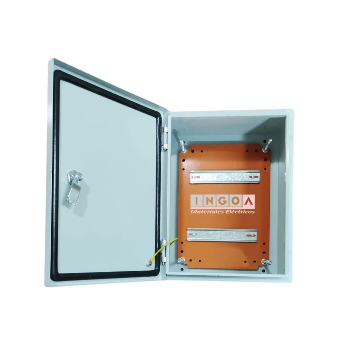 Gabinete Tablero Metalico 400x300x200mm C/Chasis 20Mod IP65 Ral 70353