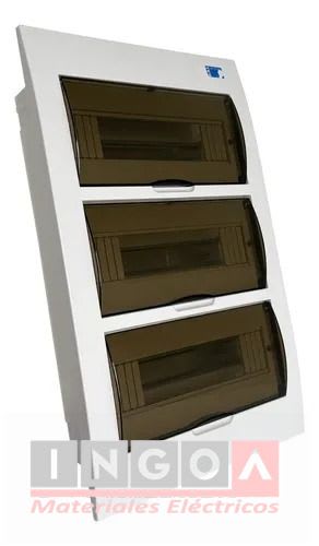 Tablero Plastico 36 Modulos Embutido Tapa Humo - DRL2