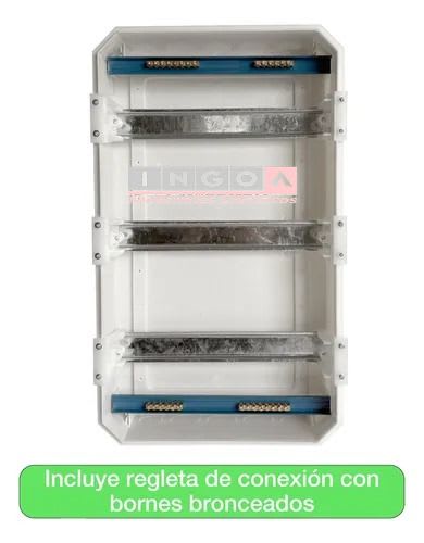 Tablero Plastico 36 Modulos Embutido Tapa Humo - DRL4