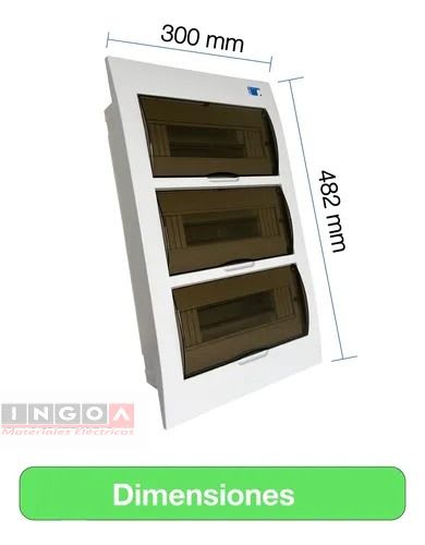 Tablero Plastico 36 Modulos Embutido Tapa Humo - DRL6