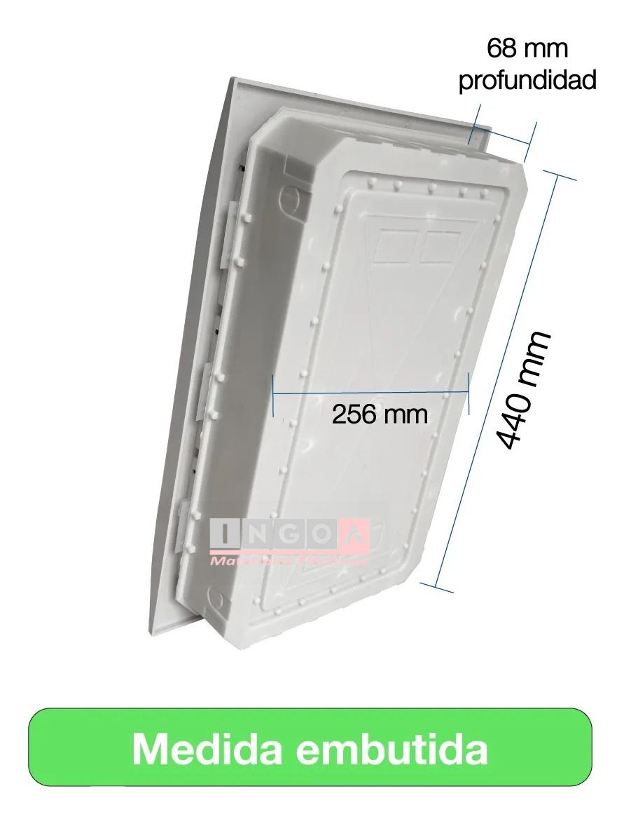 Tablero Plastico 36 Modulos Embutido Tapa Humo - DRL7