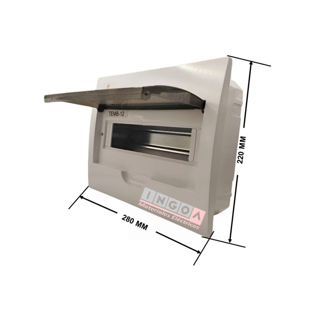 Tablero Plastico 12 Modulos Embutido Libre Halog. Tapa Humo10