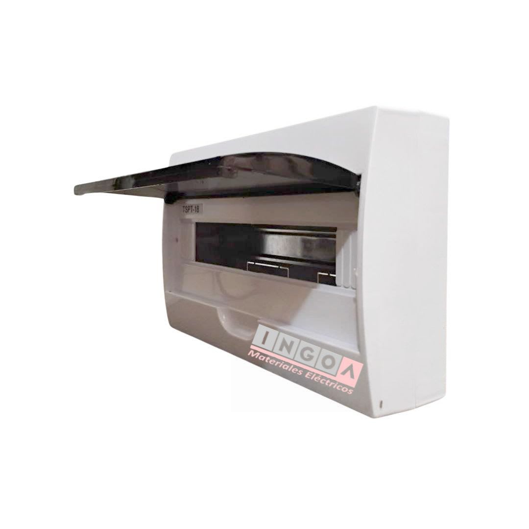 Tablero Plastico 18 Mod. Sobrep. Libre Halog. Tapa Humo3