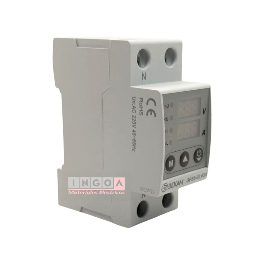 Rele Protector de Voltaje y Corriente Monofasico 63A - Bekam - Vista 3