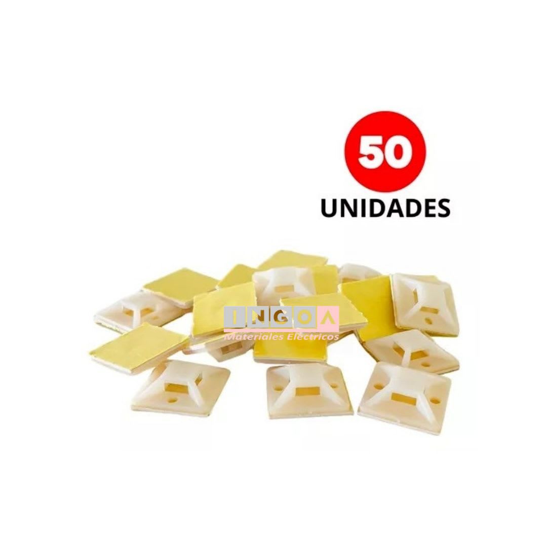 Base Autoadhesiva Caluga Blanca 20x20mm (100 Un)2