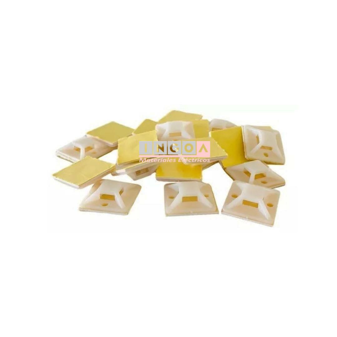 Base Autoadhesiva Caluga Blanca 20x20mm (100 Un)3