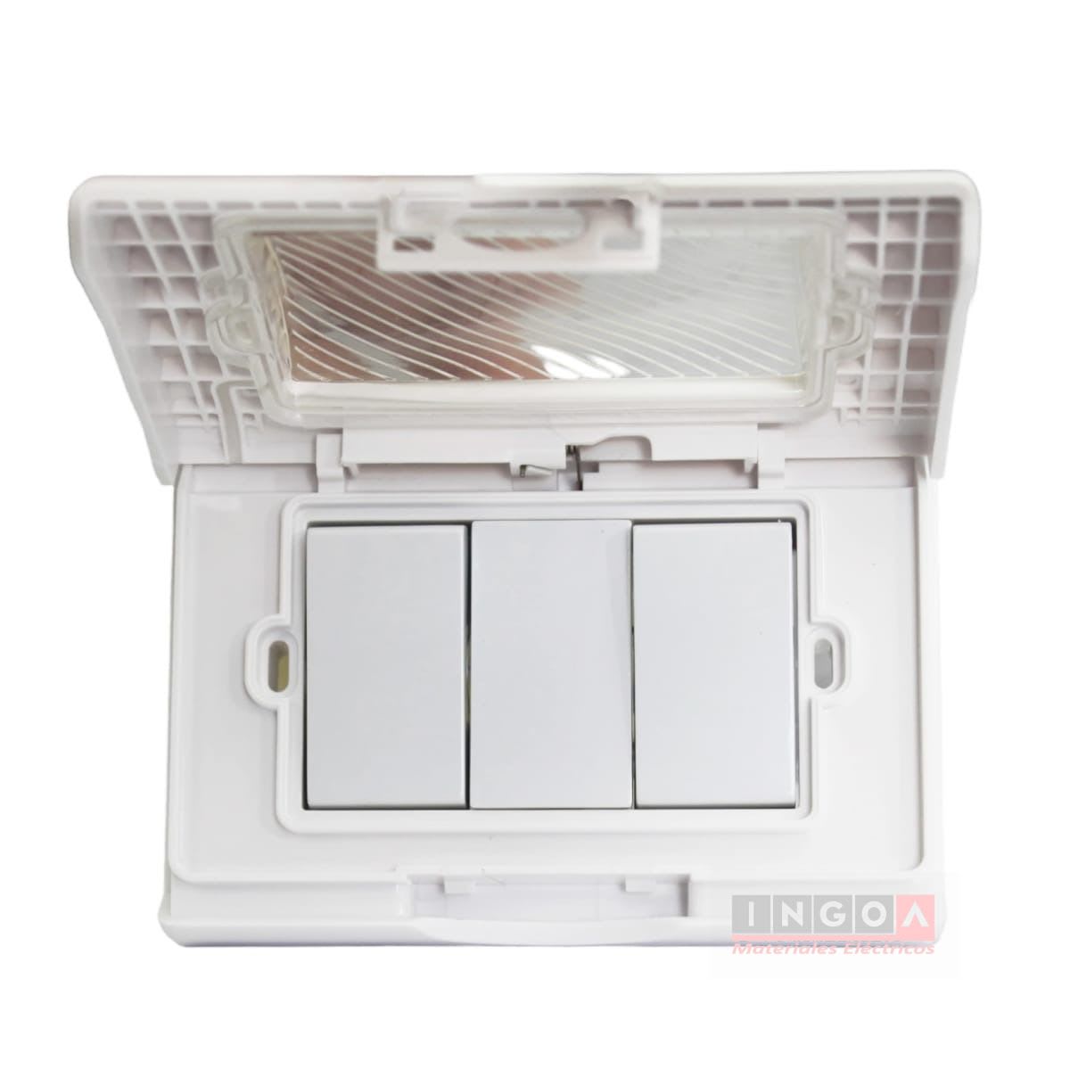 Hidrobox Interperie Emb. Interruptor Doble 9/15 250V IP55 Stanford4