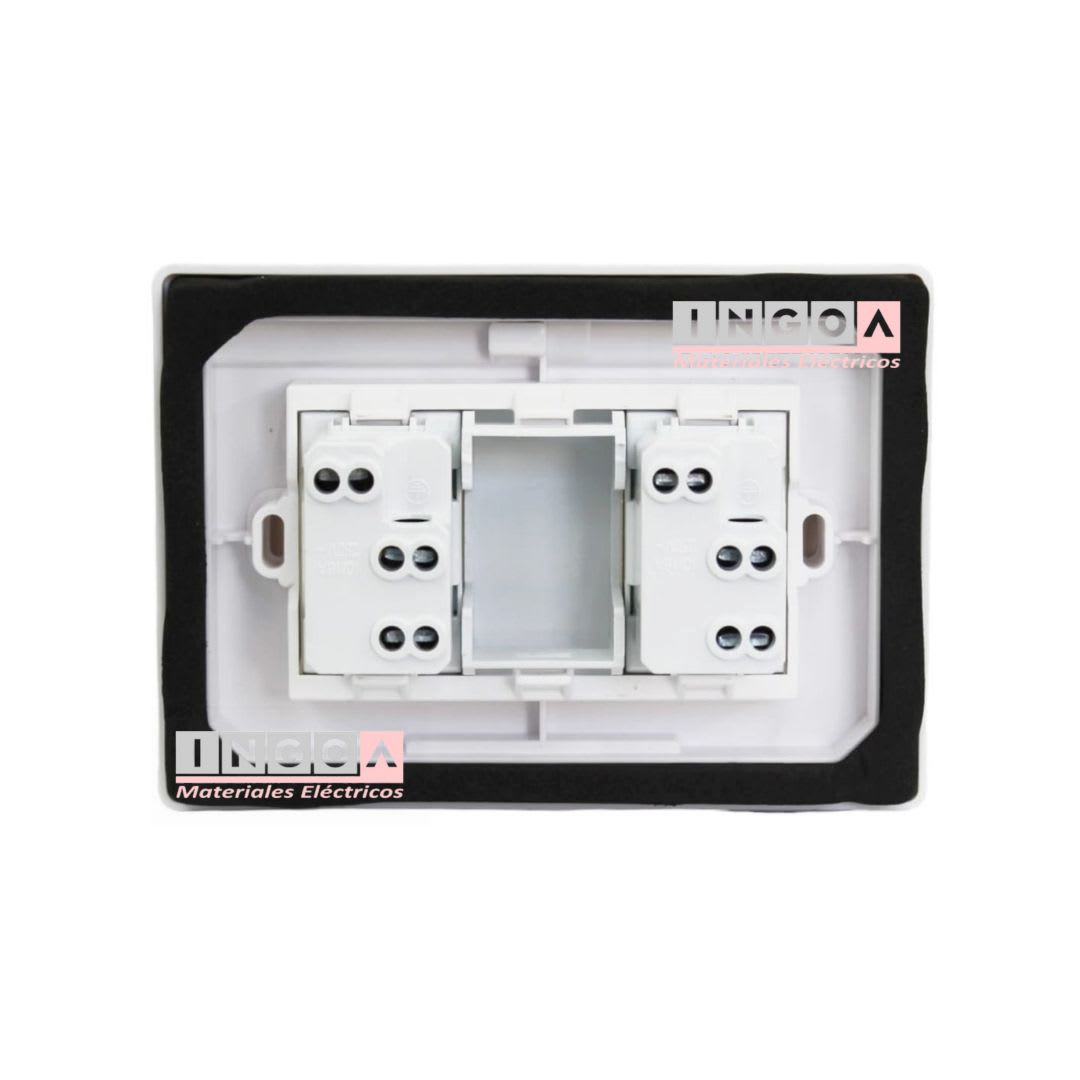 Enchufe Tomacorriente Hidrobox Embutido Doble 10/16A 250V IP55 - Stanford - Vista 2