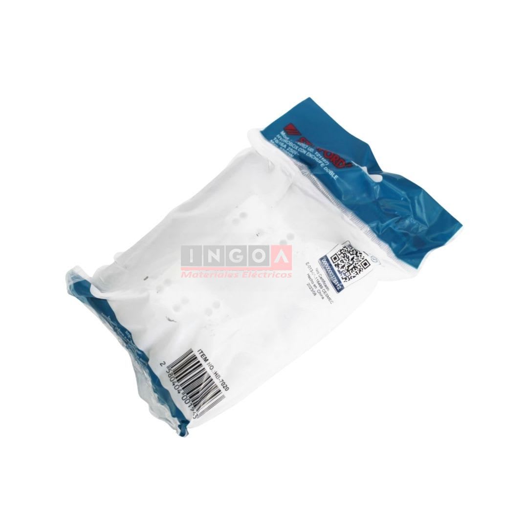 Enchufe Tomacorriente Hidrobox Embutido Doble 10/16A 250V IP55 - Stanford - Vista 4