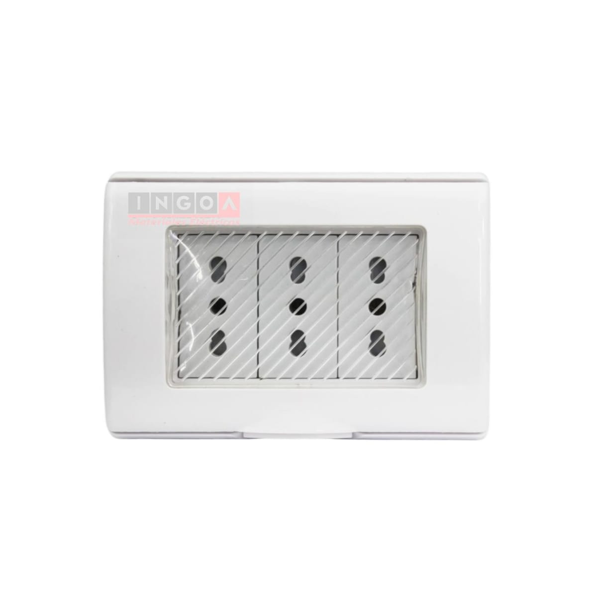 Enchufe Tomacorriente Hidrobox Embutido Triple 10/16A 250V IP55 - Stanford - Vista 2
