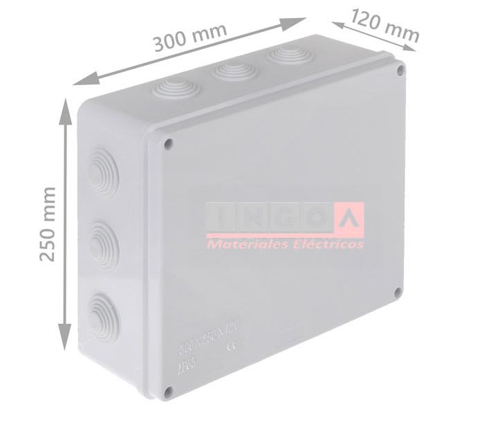 Caja Estanca 300X250X120MM IP65 C/Conos y Cierre C/Tornillos - Vista 3