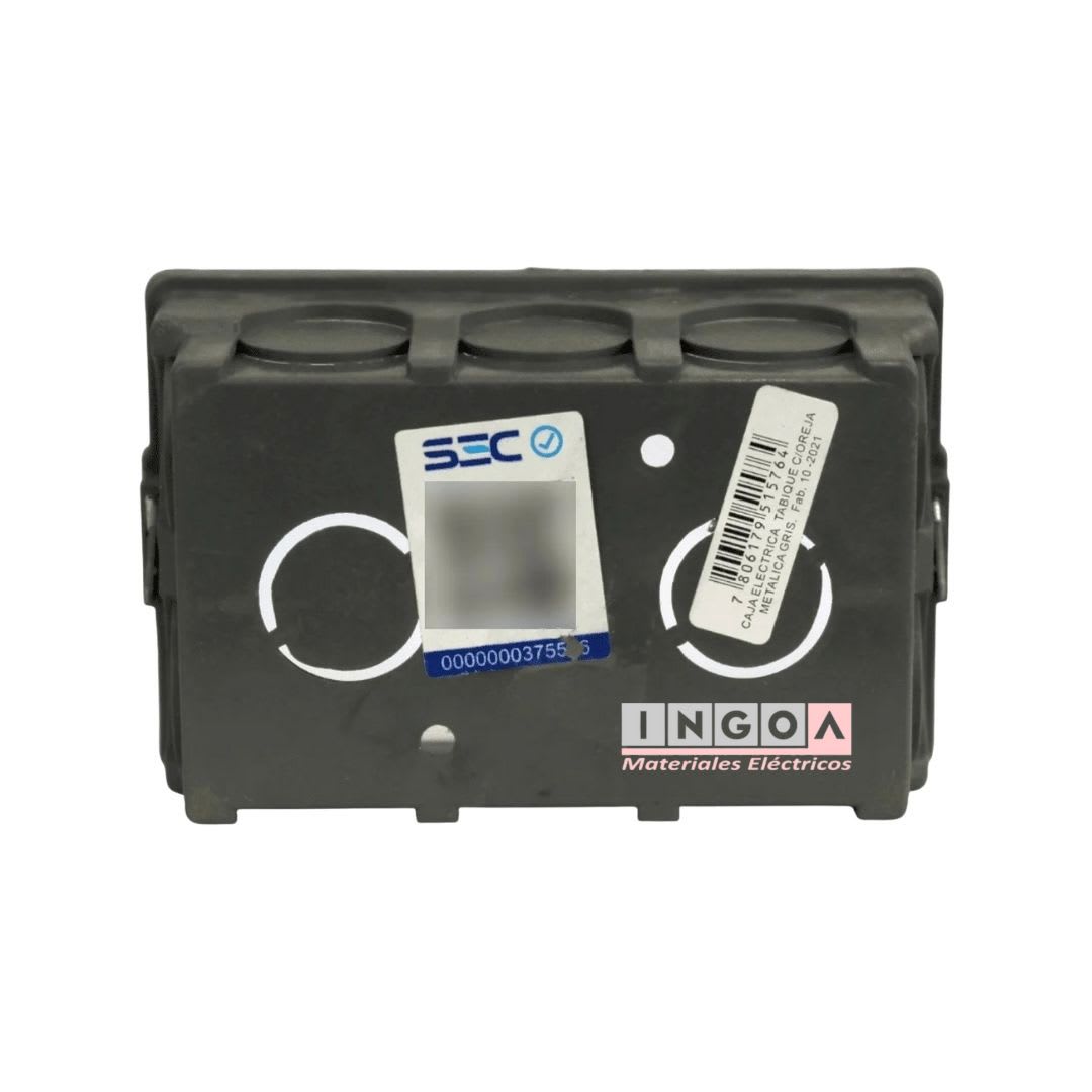 Caja Distribucion C/Oreja Metalica 12E P/Tabique Gris6