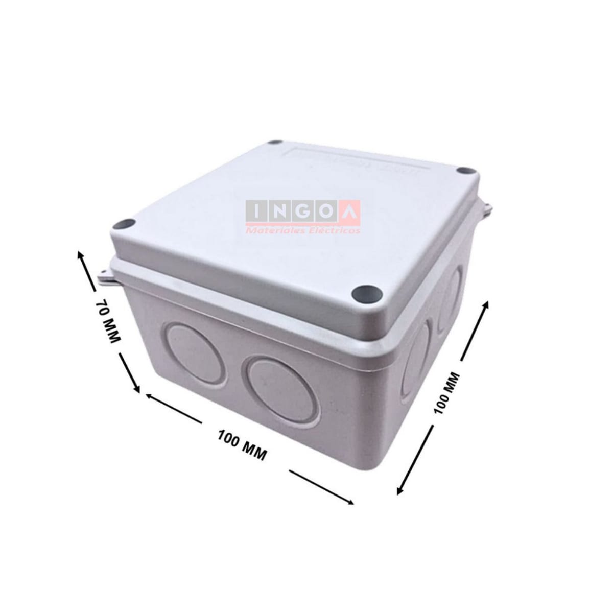 Caja Estanca 100X100X70MM IP65 Lisa y Cierre con Tornillos - Vista 8