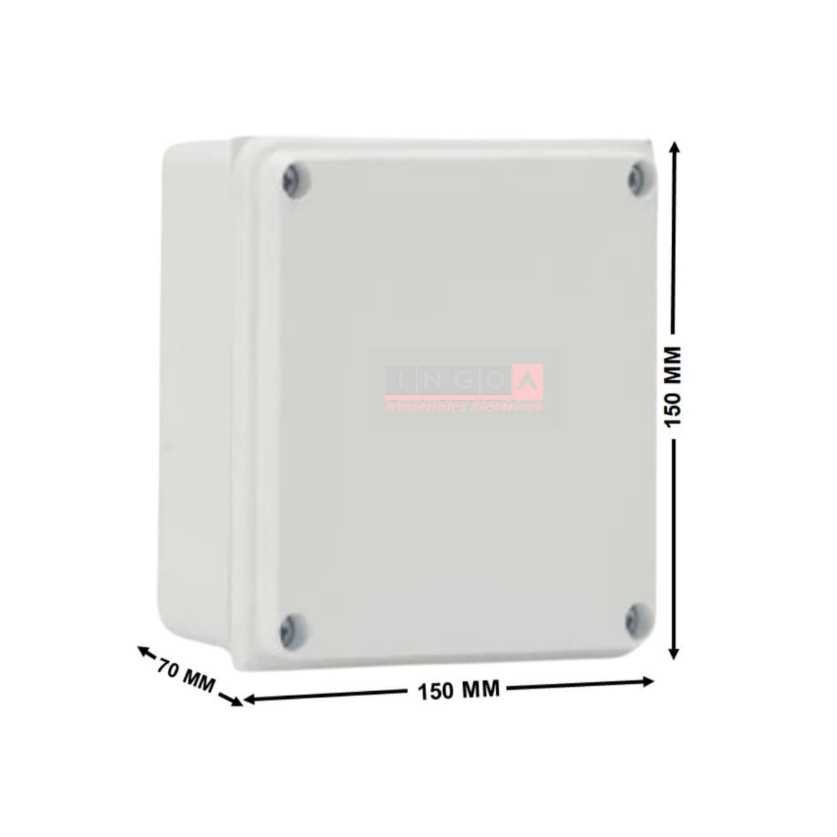 Caja Estanca 150X150X70MM IP65 Lisa y Cierre con Tornillos - Vista 6