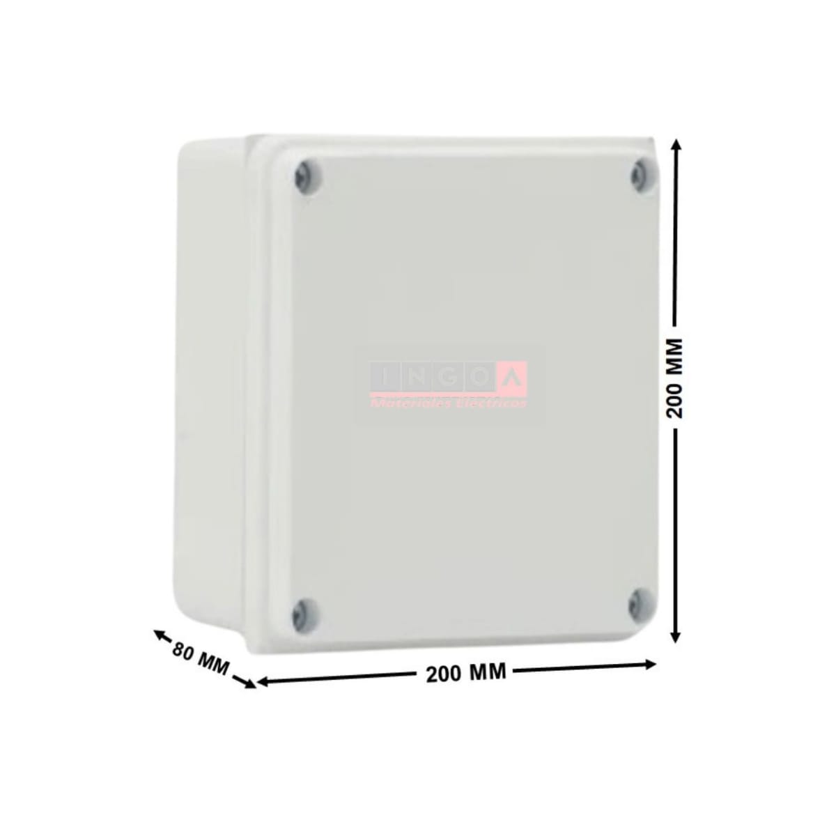 Caja Estanca 200X200X80MM IP65 Lisa y Cierre con Tornillos - Vista 7